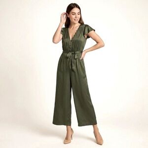 Gypsy 05 Global Village Olive Silk Jumpsuit Size S NWT